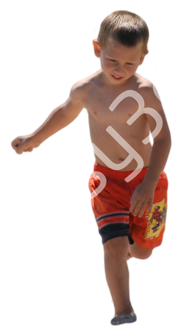 (Single) Beach People V. 1 #021 young boy, running forward